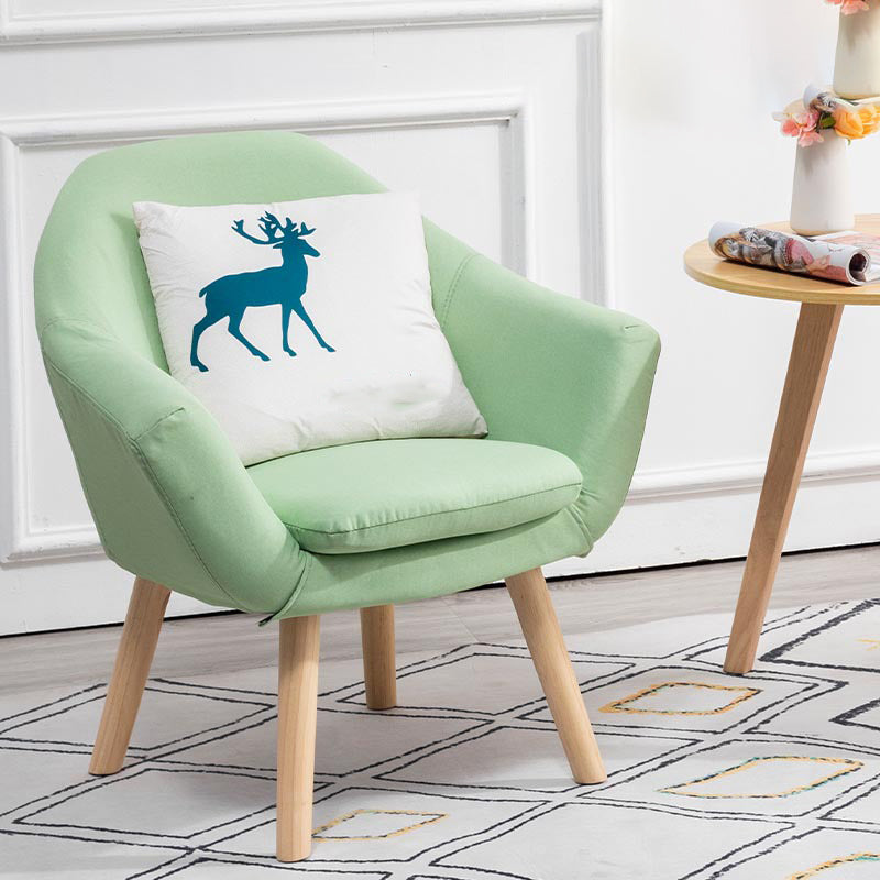 28.74" L x 24.80" W x 30.31" H Linen Flared Arms Accent Chair with Pillow Back