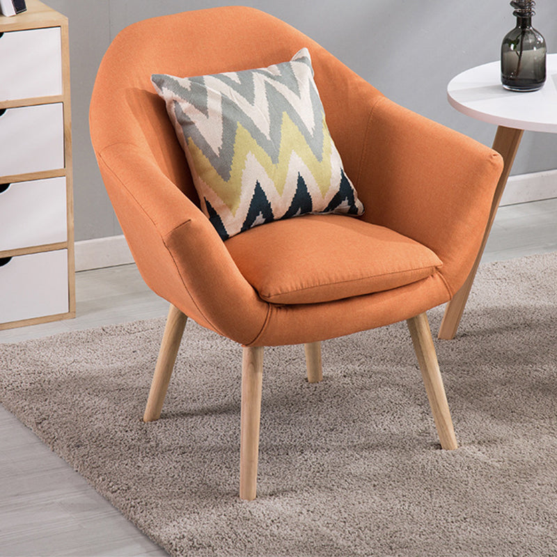 28.74" L x 24.80" W x 30.31" H Linen Flared Arms Accent Chair with Pillow Back