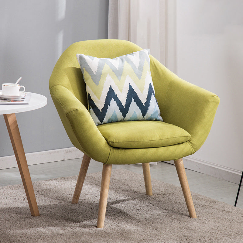 28.74" L x 24.80" W x 30.31" H Linen Flared Arms Accent Chair with Pillow Back