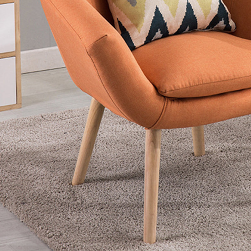 28.74" L x 24.80" W x 30.31" H Linen Flared Arms Accent Chair with Pillow Back