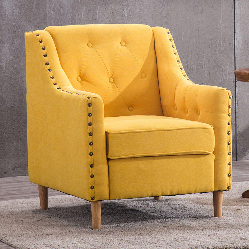 Arm Chair 27.55" L x 27.55" W x 33.46" H Sloped Arms Accent Armchair with Nailhead Trim