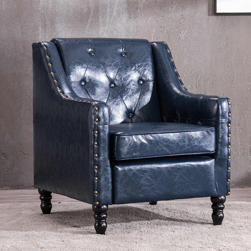 Arm Chair 27.55" L x 27.55" W x 33.46" H Sloped Arms Accent Armchair with Nailhead Trim
