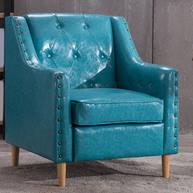Arm Chair 27.55" L x 27.55" W x 33.46" H Sloped Arms Accent Armchair with Nailhead Trim