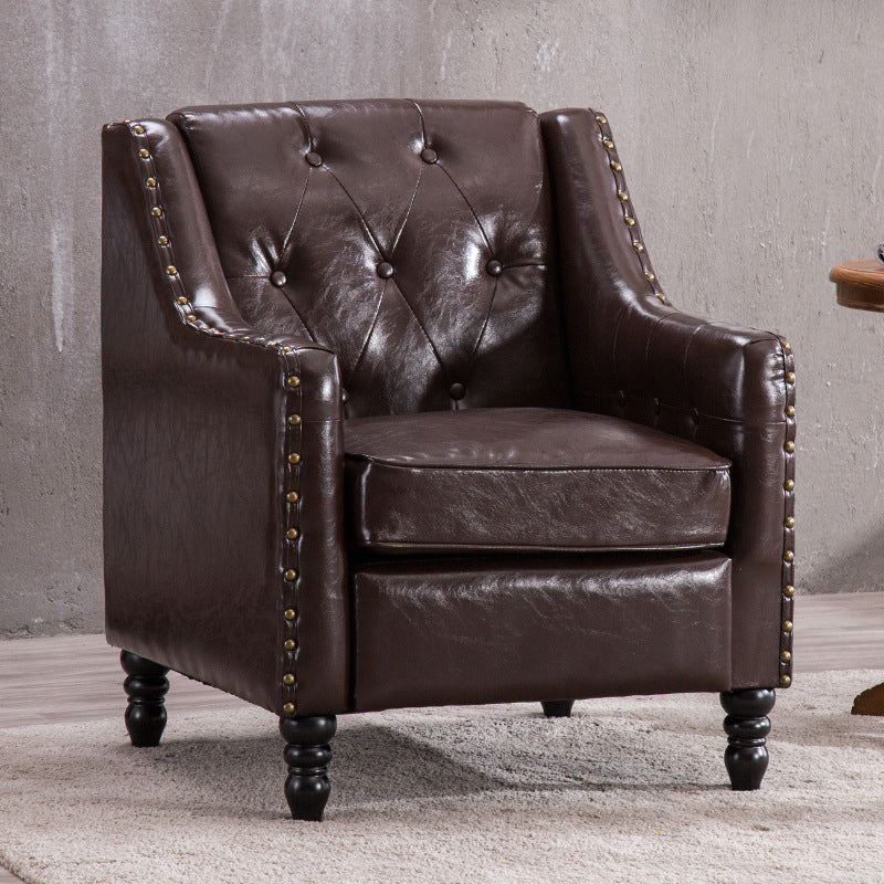 Arm Chair 27.55" L x 27.55" W x 33.46" H Sloped Arms Accent Armchair with Nailhead Trim