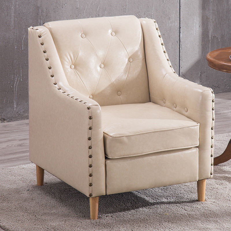 Arm Chair 27.55" L x 27.55" W x 33.46" H Sloped Arms Accent Armchair with Nailhead Trim
