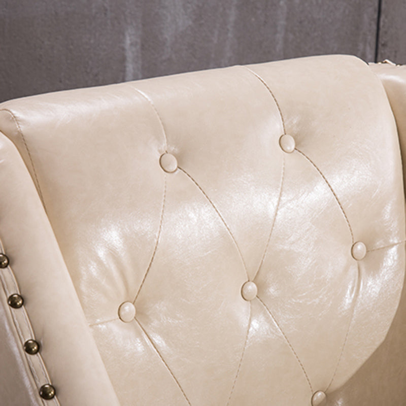 Arm Chair 27.55" L x 27.55" W x 33.46" H Sloped Arms Accent Armchair with Nailhead Trim