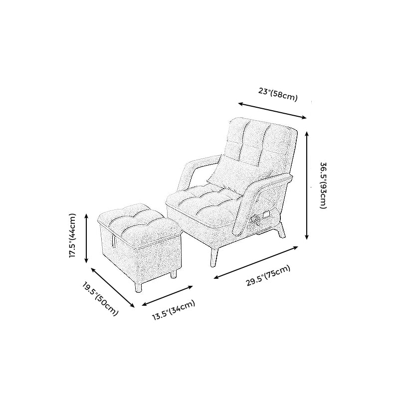 Convertible Chair 22" L x 29.5" W x 36.6" H Chair for Living Room