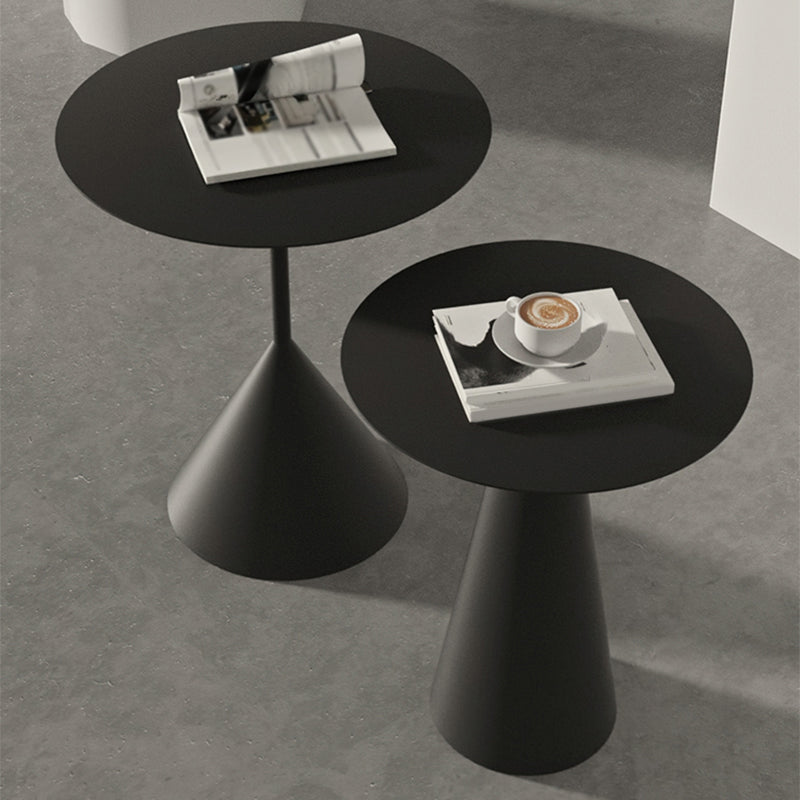 Mid-Century Modern Pedestal Coffee Table Metal Round Cocktail Table