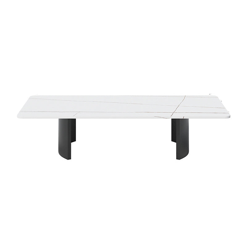 15.7"Tall Iron Sled Base Rectangular Slate Table Top Coffee Table