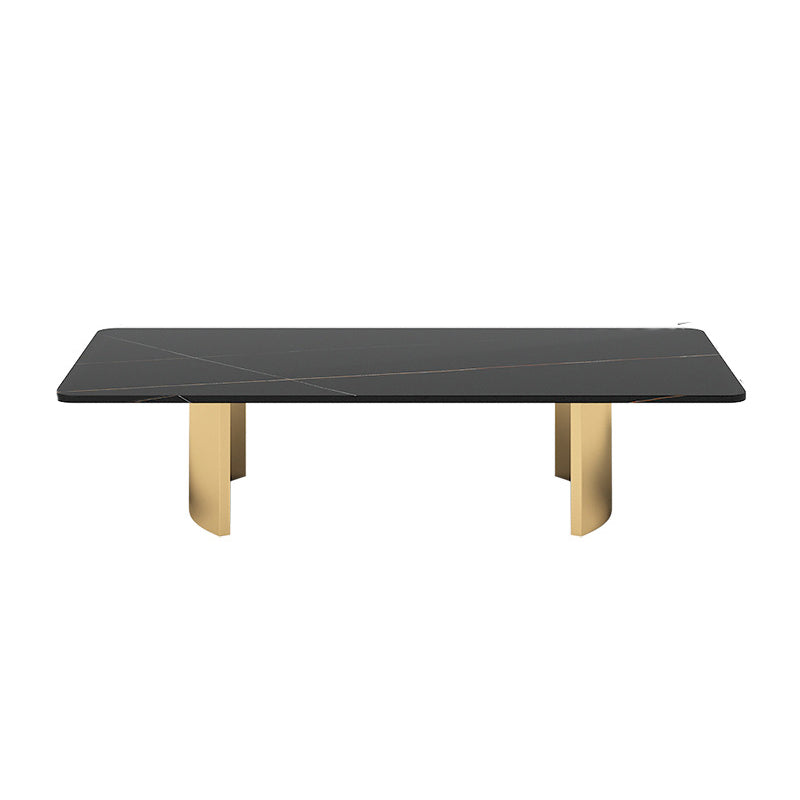 15.7"Tall Iron Sled Base Rectangular Slate Table Top Coffee Table