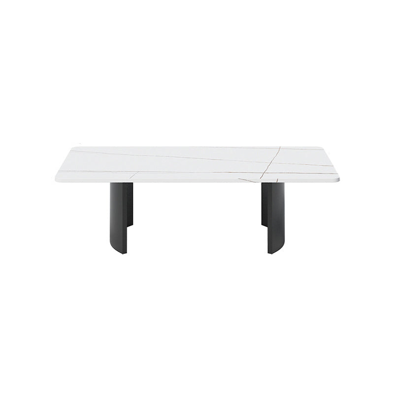 15.7"Tall Iron Sled Base Rectangular Slate Table Top Coffee Table