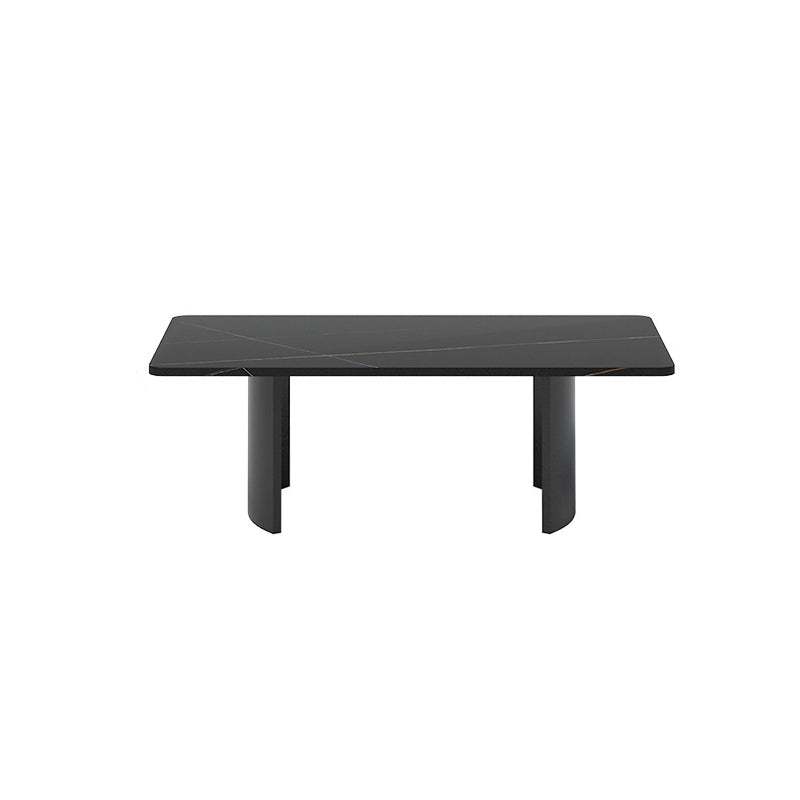 15.7"Tall Iron Sled Base Rectangular Slate Table Top Coffee Table