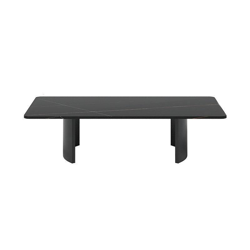 15.7"Tall Iron Sled Base Rectangular Slate Table Top Coffee Table