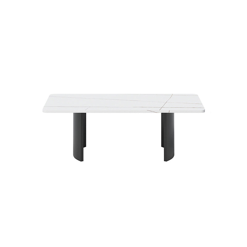 15.7"Tall Iron Sled Base Rectangular Slate Table Top Coffee Table