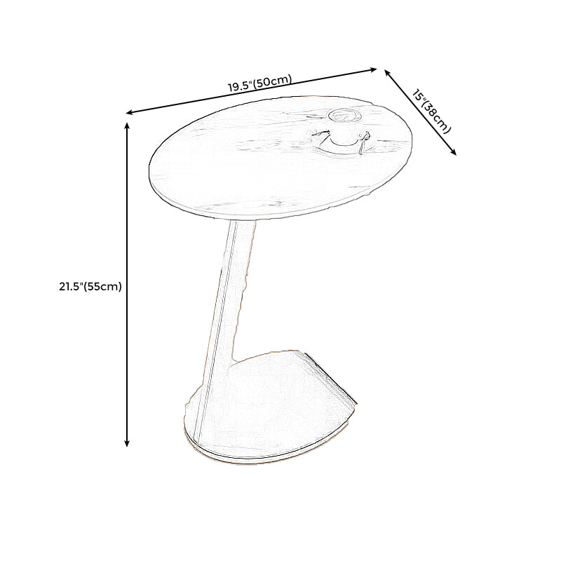 Modern Style Cocktail Table Rock Tabletop Ironwork Table Foot Round Coffee Table
