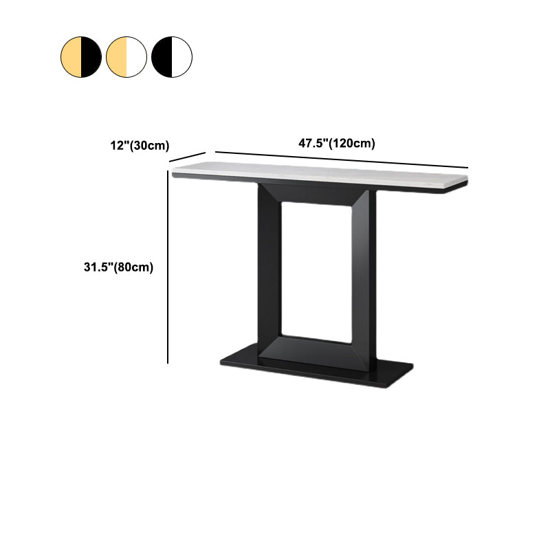 Marble Top Accent Table with Pedestal Base for Hall 31.5" High Console Table