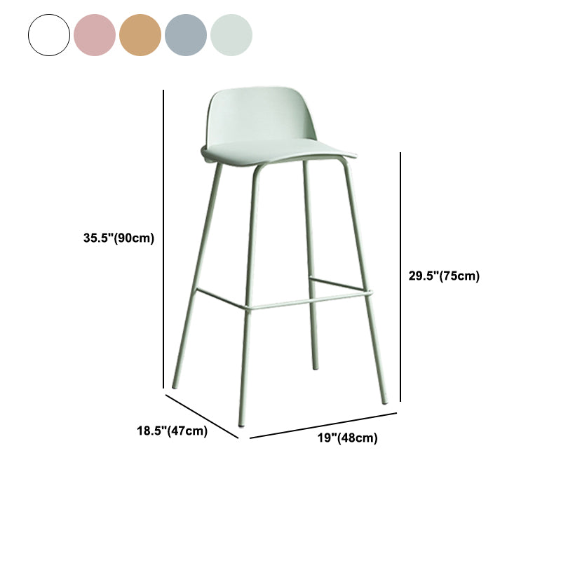 Modern Style Bar-stool Plastic Counter Bar Stool with Metal Legs for Home