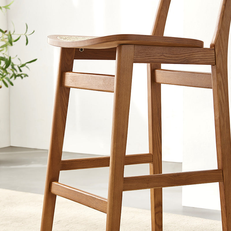 Modern Style Bar-stool Wooden Counter Bar Stool with Wood Legs for Home