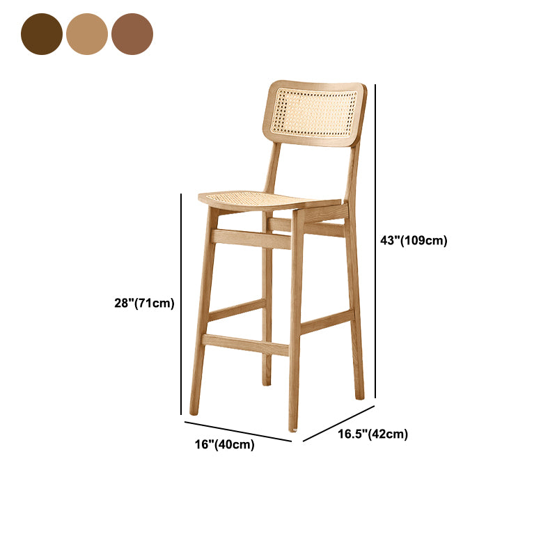 Modern Style Bar-stool Wooden Counter Bar Stool with Wood Legs for Home