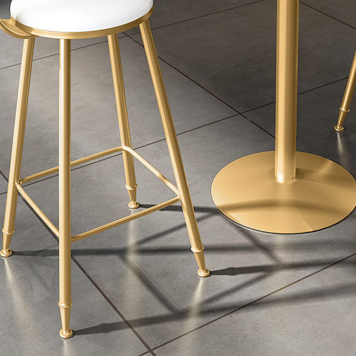 1/2/3/4 Pieces Glam Round Bar Table Set Bistro Set with Faux Marble Top