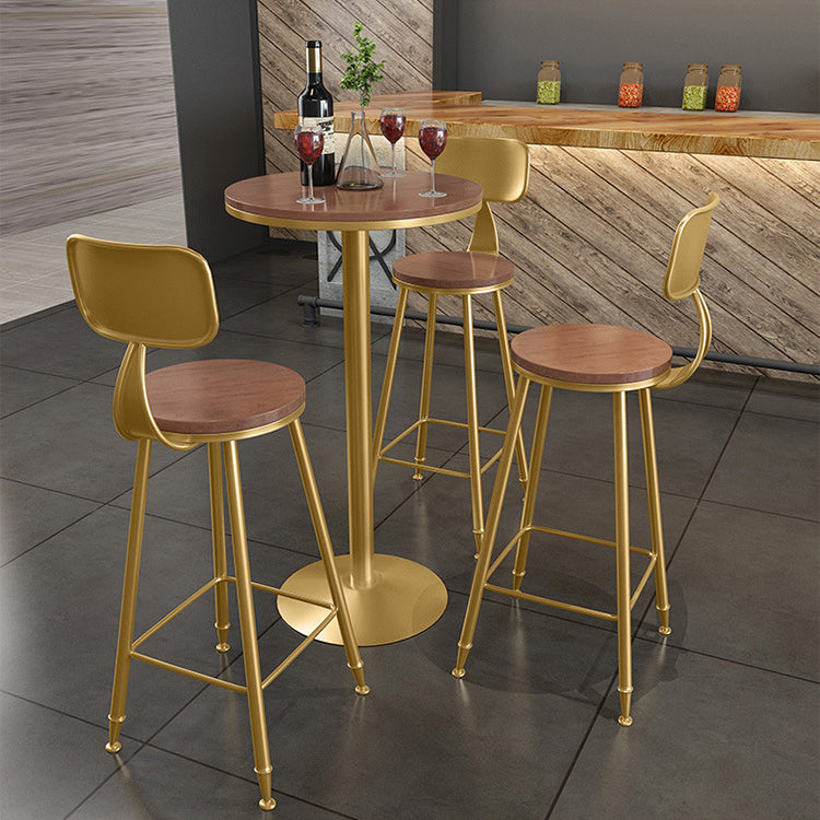 1/2/3/4 Pieces Glam Round Bar Table Set Bistro Set with Faux Marble Top