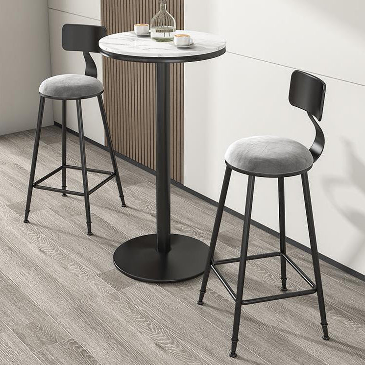 1/2/3/4 Pieces Glam Round Bar Table Set Bistro Set with Faux Marble Top