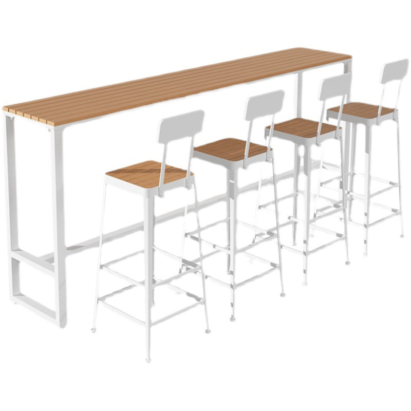 Modern Engineered Wood Pub Table Set 1/2/5 Pieces Rectangle Trestle Counter Set