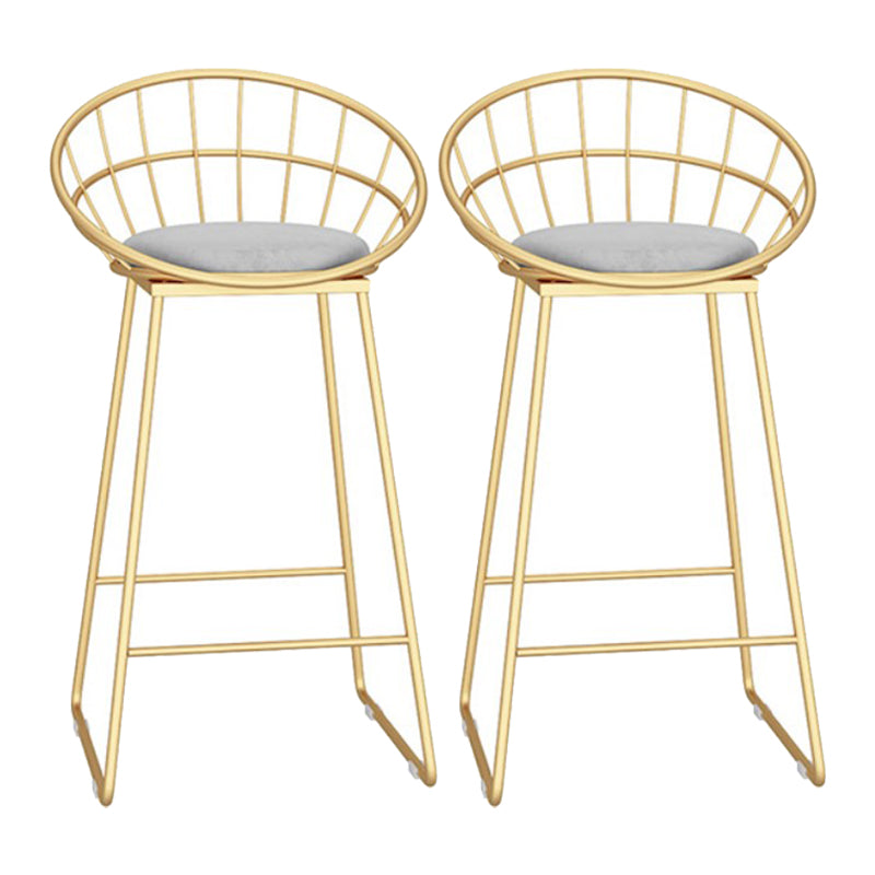 Glam Oval Bar Set Storage 1/2/3 Pieces Stone Counter Height Set in Gold