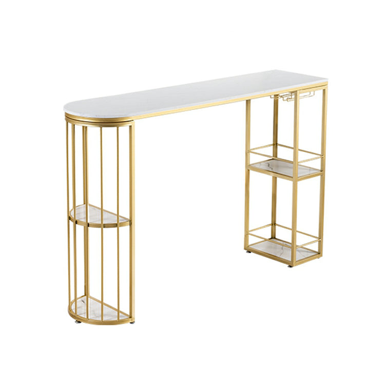 1/2/3 Pieces Marble Bar Table Set Glam Matte Finish Bar Stool and Table Set