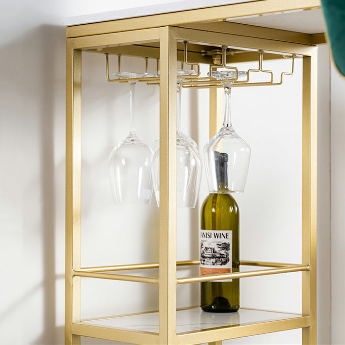 1/2/3 Pieces Marble Bar Table Set Glam Matte Finish Bar Stool and Table Set