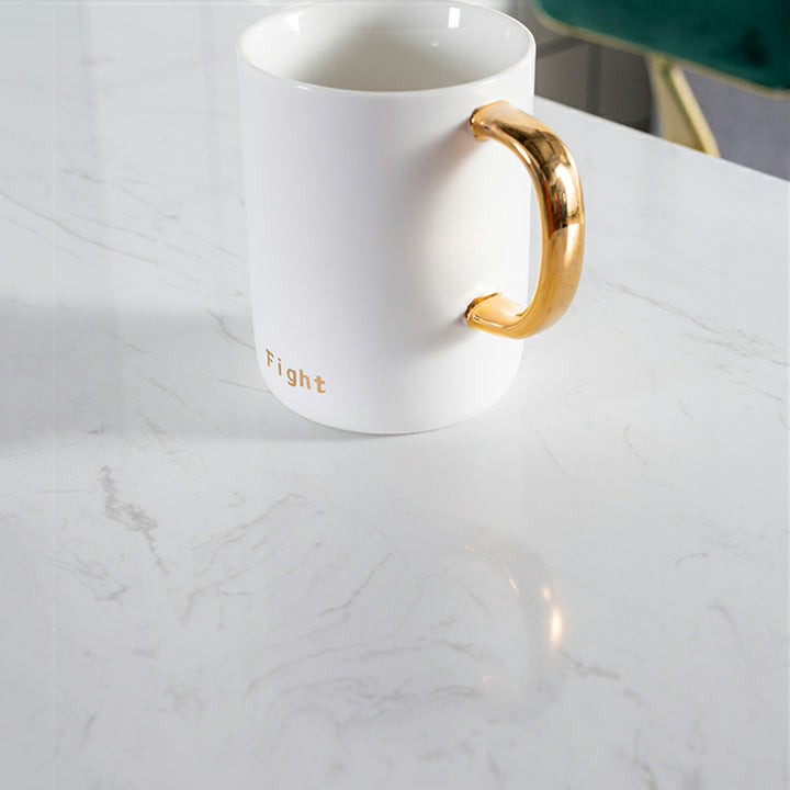 1/2/3 Pieces Marble Bar Table Set Glam Matte Finish Bar Stool and Table Set