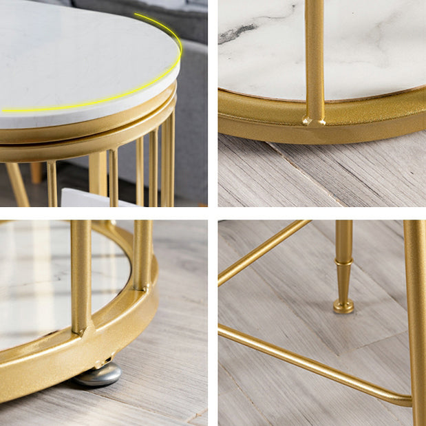 1/2/3 Pieces Marble Bar Table Set Glam Matte Finish Bar Stool and Table Set