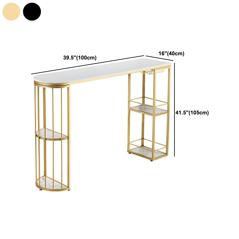 1/2/3 Pieces Marble Bar Table Set Glam Matte Finish Bar Stool and Table Set