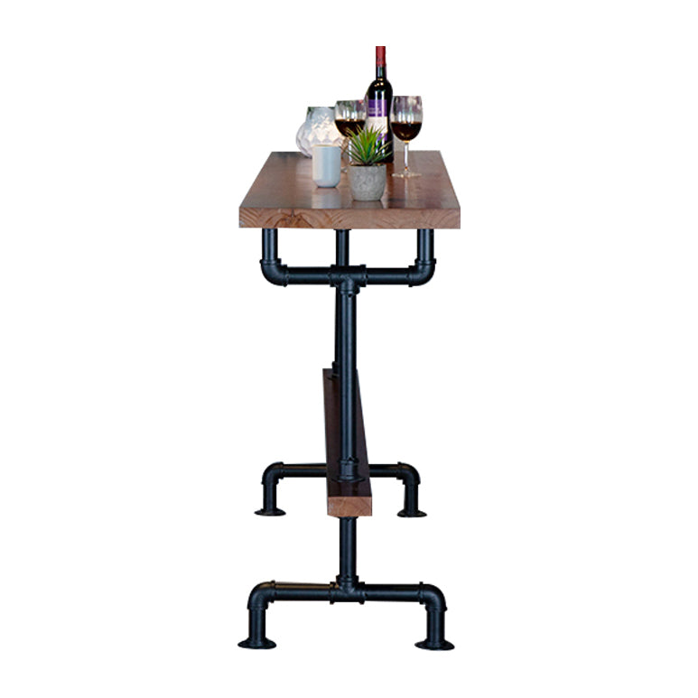 Industrial Bar Table Set 1/9 Pieces Counter Set with Black Base