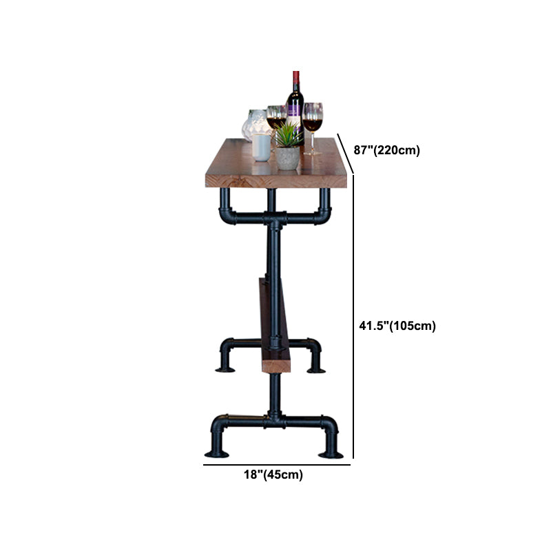 Industrial Bar Table Set 1/9 Pieces Counter Set with Black Base