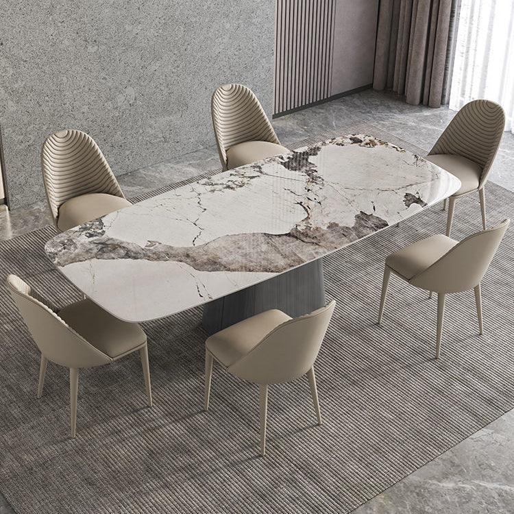 Modern Home Dining Room Table Set 1/4/5/7 Pieces Sintered Stone Dining Table Set
