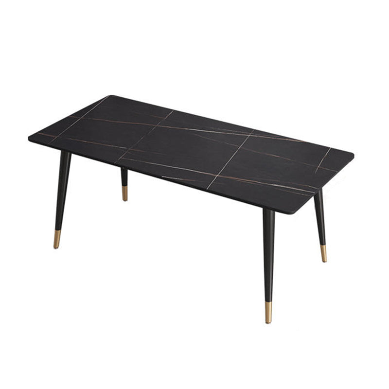 Rectangle Modern Dinette Set 1/4/5 Pieces Black Base Indoor Dining Table Set
