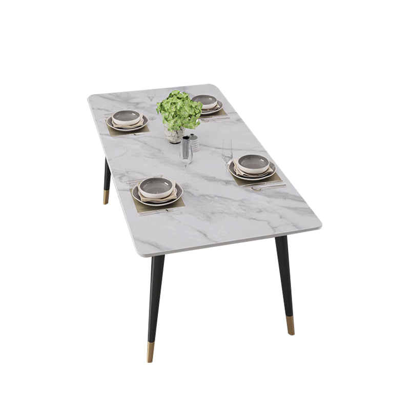 Rectangle Modern Dinette Set 1/4/5 Pieces Black Base Indoor Dining Table Set