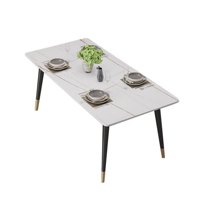 Rectangle Modern Dinette Set 1/4/5 Pieces Black Base Indoor Dining Table Set