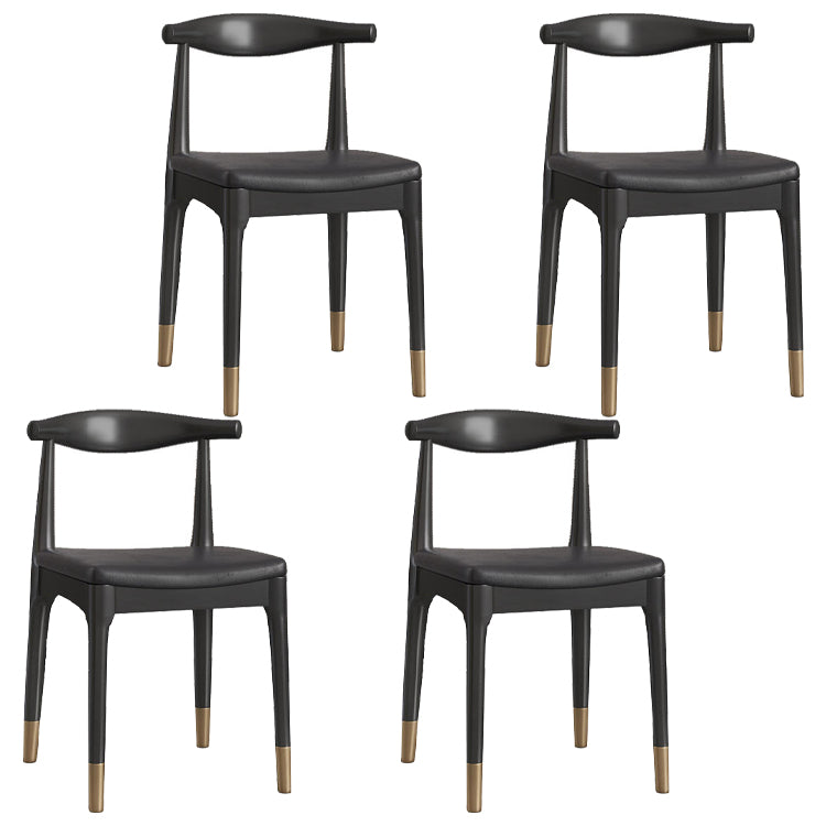 Rectangle Modern Dinette Set 1/4/5 Pieces Black Base Indoor Dining Table Set