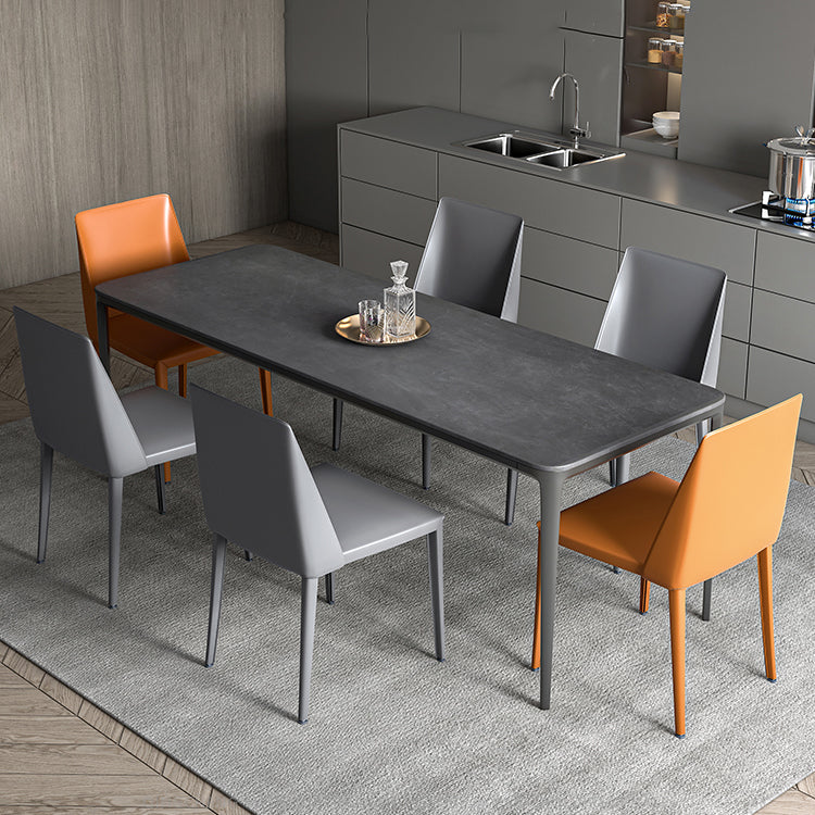 Contemporary Sintered Stone Rectangle Table Set 1/4/7 Pieces Dining Set