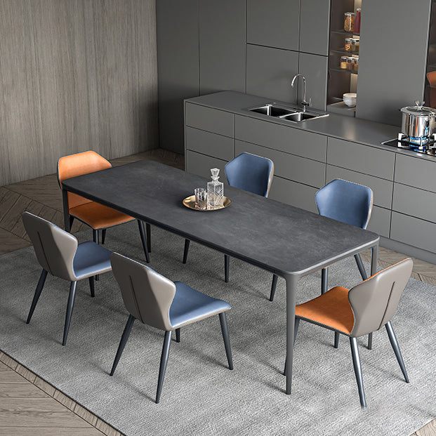 Contemporary Sintered Stone Rectangle Table Set 1/4/7 Pieces Dining Set