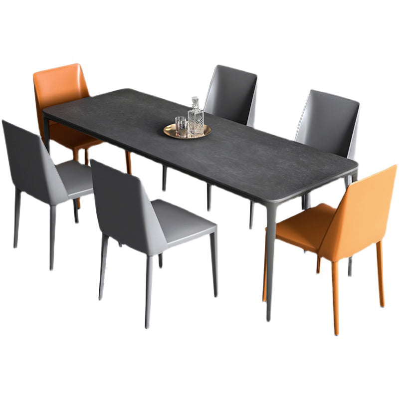Contemporary Sintered Stone Rectangle Table Set 1/4/7 Pieces Dining Set