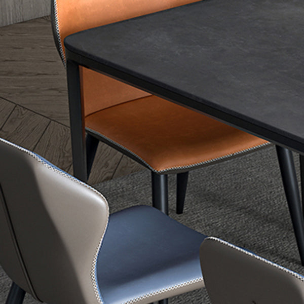 Contemporary Sintered Stone Rectangle Table Set 1/4/7 Pieces Dining Set