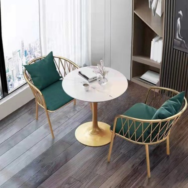 Nordic 1/3/5 Pieces Dining Set Round Stone Dining Table for Dining Room