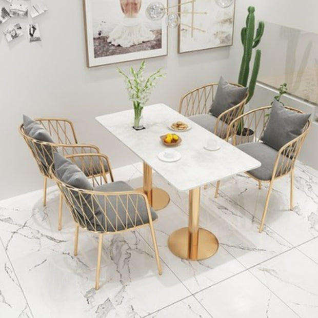 Nordic 1/3/5 Pieces Dining Set Round Stone Dining Table for Dining Room