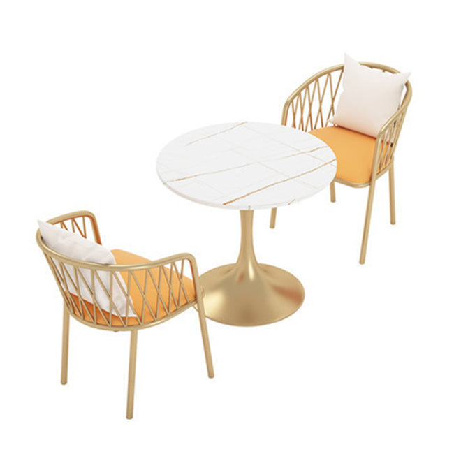 Nordic 1/3/5 Pieces Dining Set Round Stone Dining Table for Dining Room