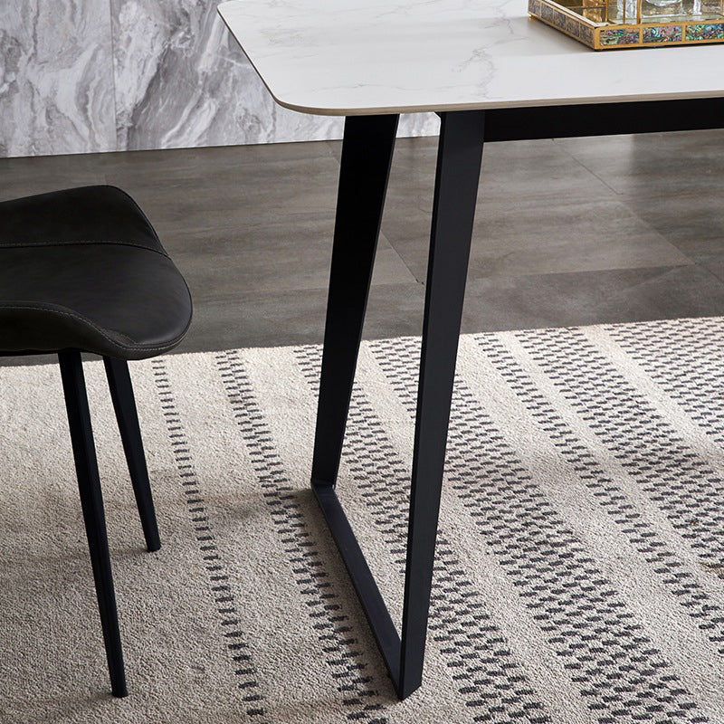 Contemporary Sintered Stone Rectangle Table Set 1/4/6 Pieces Dining Set