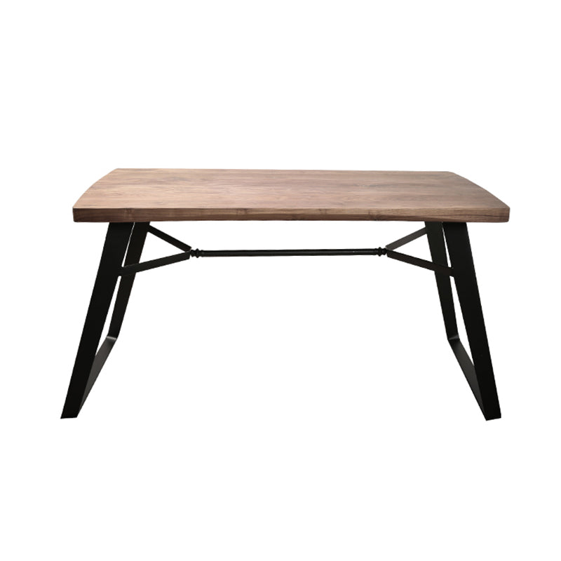 Natural and Black Dining Table Set 1/2/3/5/7 Pieces Rectangle Industrial Dinette Set