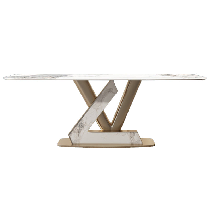 Nordic Glam Sintered Stone Rectangle Table Set 1/4/5/6/7/9 Pieces Dining Set